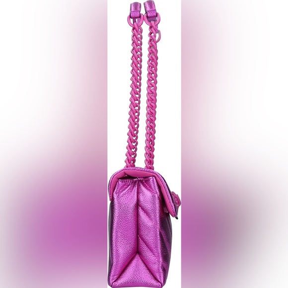 KURT GEIGER LONDON Kensington Drench Magenta Leather Shoulder Bag - Picture 8 of 9